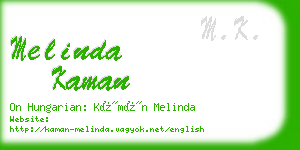 melinda kaman business card